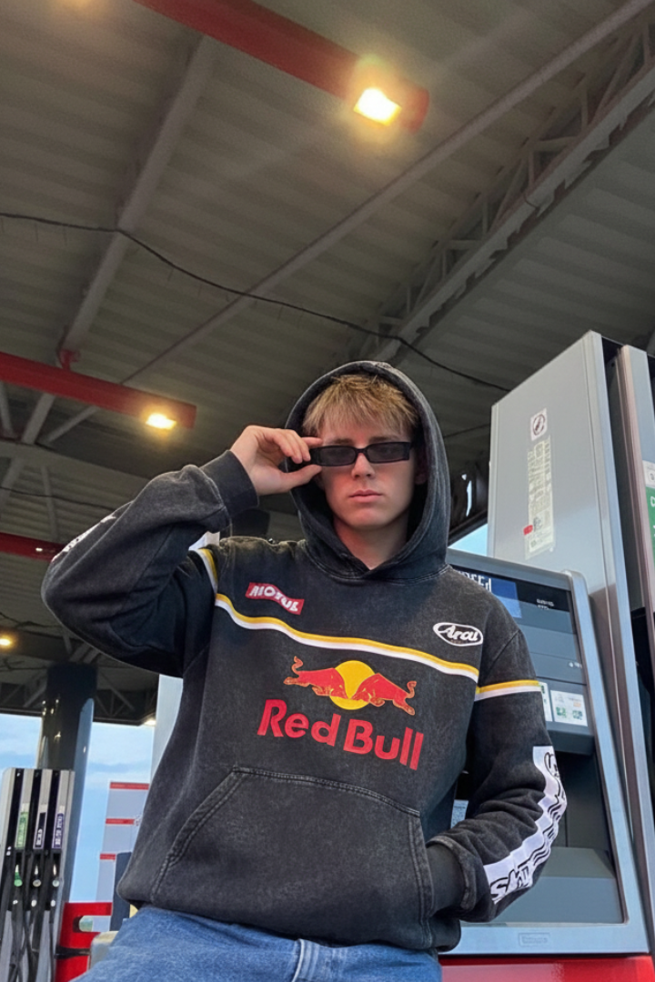 Washed moto inspired Hoodie